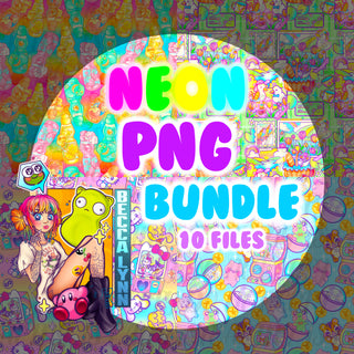 NEON Kawaii PNG Bundle