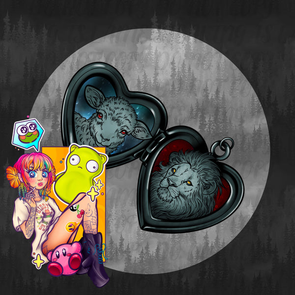 Lion + Lamb Locket PNG - DIGITAL DOWNLOAD