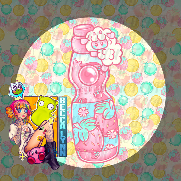 Strawberry Ramune PNG - DIGITAL DOWNLOAD