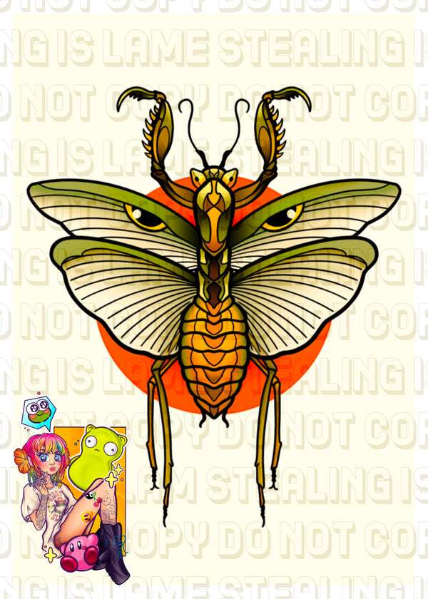 Asian Green Mantis Art Print