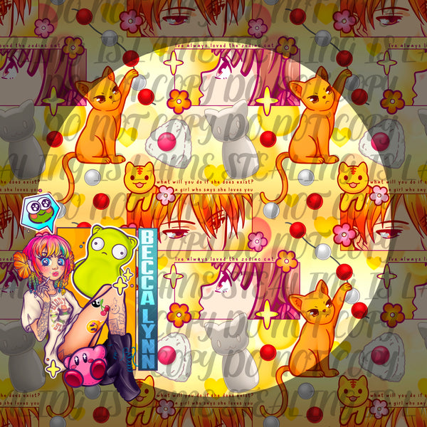 I love Zodiac Cat Seamless  - DIGITAL DOWNLOAD